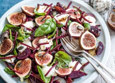 طرز تهیه سالاد انجیر با درسینگ خردل لذیذ و متفاوت